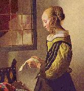 Johannes Vermeer Brieflesendes Madchen am offenen Fenster oil painting